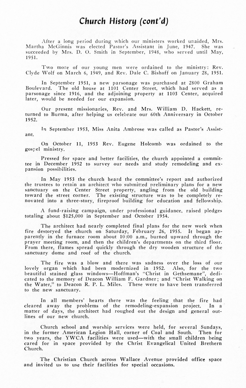 Wilkinsburg Baptist Church Dedication Services